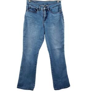 Lee Riders Flared Blue Medium Washed 5-Pocket Zip Denim Jeans Women's Size 8 Med